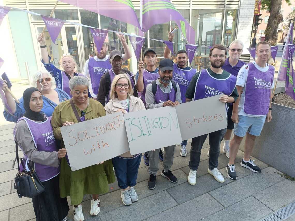 UNISON members and supporters during the ongoing East End Homes industrial action.